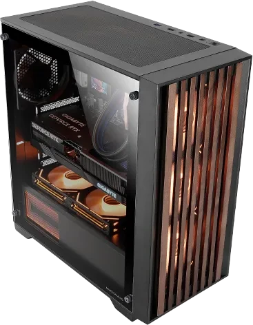 Mars Gaming MC-WOODC, schwarz, Chromed Glass Panel, Glasfenster