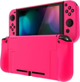 PlayVital Dockable Hartschalen-Schutzhülle Cover leuchtendes pink (Switch)