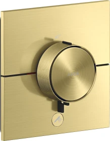 Hansgrohe Axor ShowerSelect ID eckig Thermostat für 1 Verbraucher und einen zusätzlichen Abgang brushed brass