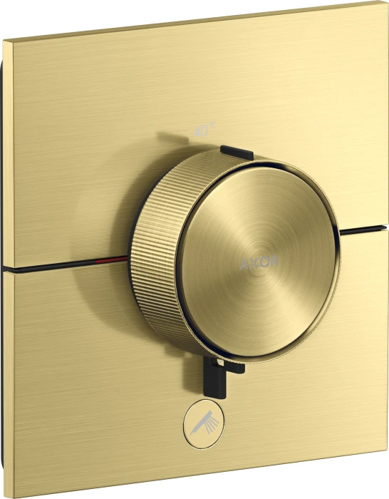 Hansgrohe Axor ShowerSelect ID eckig Thermostat für 1 Verbraucher und einen zusätzlichen Abgang brushed brass