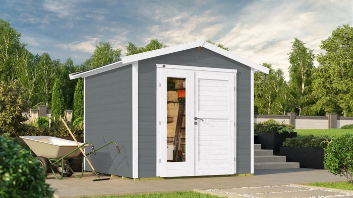 Weka 224 A 235x239cm Gerätehaus grau