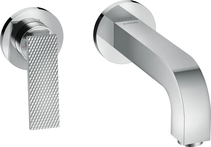 Hansgrohe Axor Citterio 2-Loch Waschbeckenarmatur mit Hebelgriffen Rosetten und Rautenschliff 220mm chrom