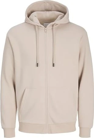 Jack & Jones Einfarbig Zip Hoodie moonbeam (Herren)