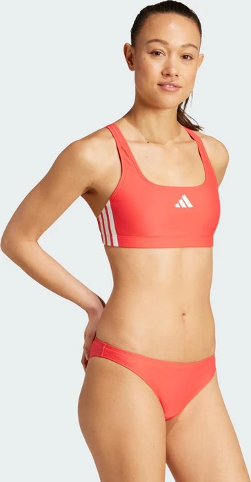 adidas 3-Streifen V-Back Bikini-Set semi lucid red/white (Damen)