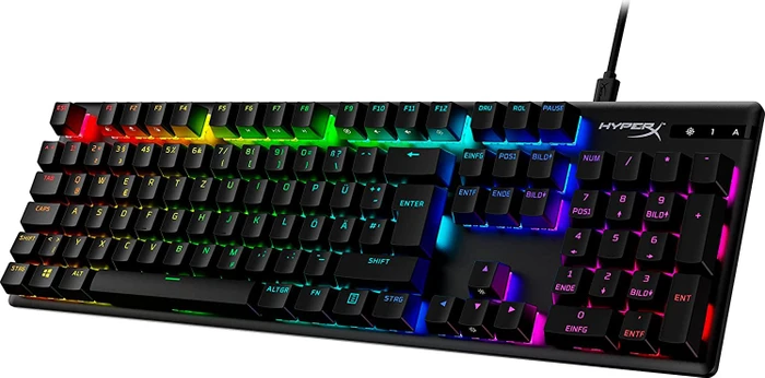 HP HyperX Alloy Origins PBT, LEDs RGB, HyperX RED, USB, DE