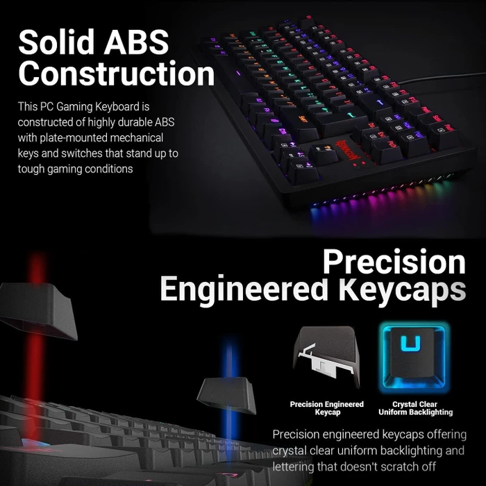 Redragon 2in1 Gamer Value Kit, Mechanical RGB Keyboard (Outemu Brown) + RGB Gaming Mouse, USB, DE