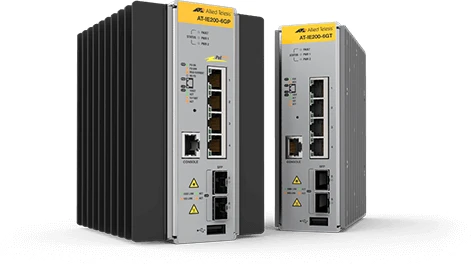 Allied Telesis IE200 Industrial Railmount Managed Switch, 4x RJ-45, 2x SFP, 120W PoE+