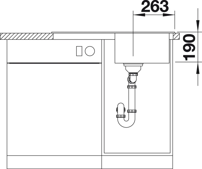 Blanco Classic Neo 45 S Einbau Becken reversibel mit Ablauffernbedienung felsgrau
