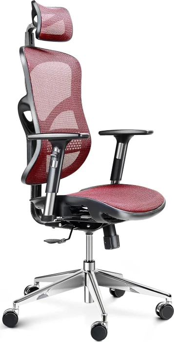 Diablo Chairs V-Basic Ergonomischer Bürostuhl, schwarz/bordeauxrot