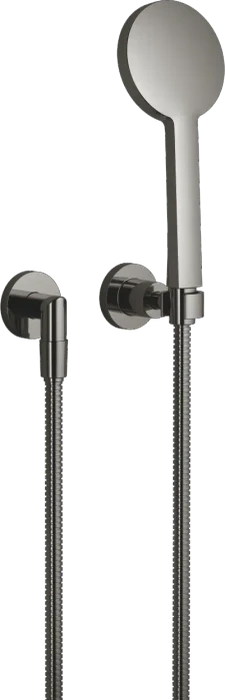 Dornbracht Tara Schlauchbrausegarnitur mit Einzelrosetten dark chrome