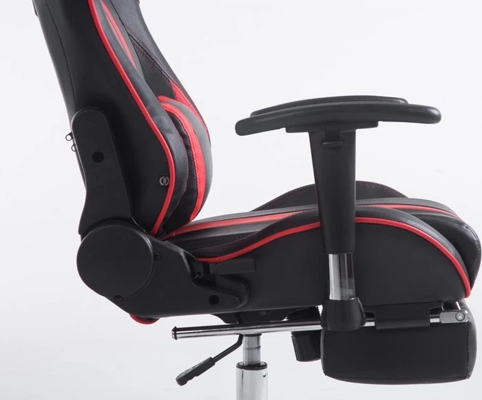 CLP Racing Limit Kunstleder Gamingstuhl mit Fußstütze, schwarz/rot