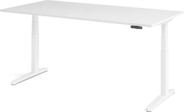 Hammerbacher Ergonomic Aktiv XBHM12 elektrisch höhenverstellbarer Sitz-Steh-Schreibtisch 200x100cm weiß/weiß