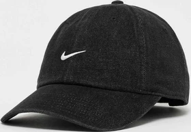 Nike Club unstrukturierte Denim Kappe schwarz/weiß