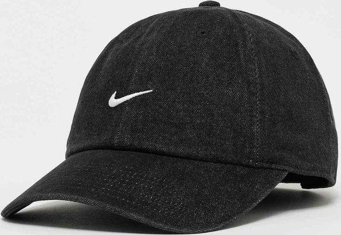 Nike Club unstrukturierte Denim Kappe schwarz/weiß