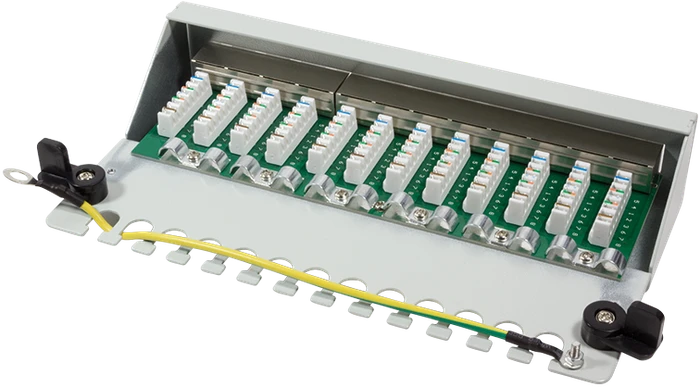 LogiLink Desktop Patchpanel Cat6, für Tisch/Wand, 12-Port, grau
