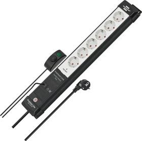 Brennenstuhl Premium-Line Comfort Switch Plus, 6-fach, 6x schaltbar, 3m, schwarz/hellgrau