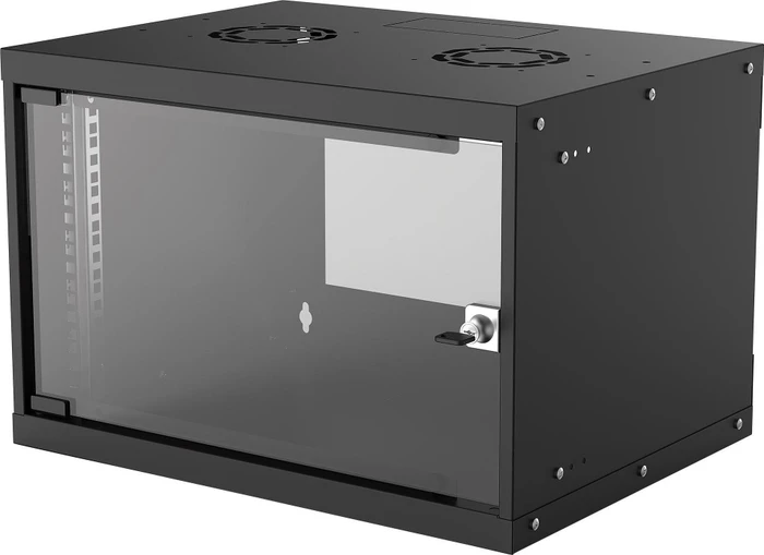 Intellinet Wandschrank 6HE, Sicherheitsglastür, IP2X, schwarz, 400mm tief
