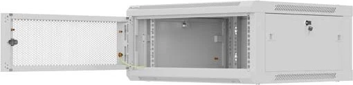 Lanberg WF01 Series 19" Wandschrank 4HE, hängend, Flatpack, Gitternetztür, IP20, RAL 7035, 600mm tief