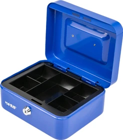 HMF 10120 Geldkassette, blau, Schlüsselschloss