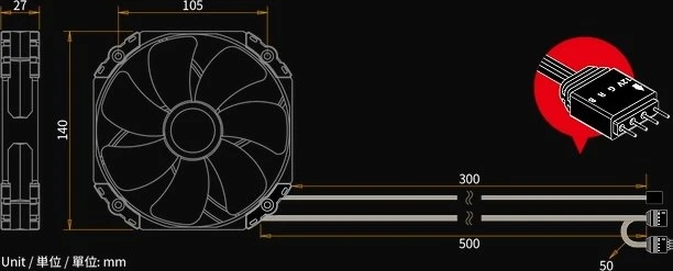 Scythe Kaze Flex 140 Round RGB 1800rpm, 140mm