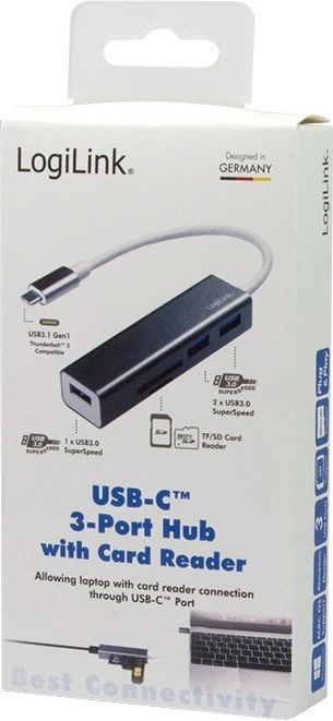 LogiLink Dual-Slot-Cardreader, USB-C 3.0 [Stecker]