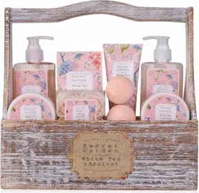 Accentra Secret Garden Body Lotion 50ml + Duschgel 240ml + Badezusatz 240ml + Peeling 50ml + Handcreme 120ml + Badezusatz 100g + 4x Badezusatz 3g + 2x Badezusatz 40g + Korb Geschenkset