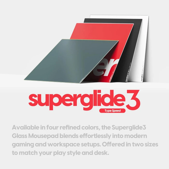 Pulsar Gaming Gears Superglide Glass Mousepad V3 Type-S Size L, 420x330mm, schwarz