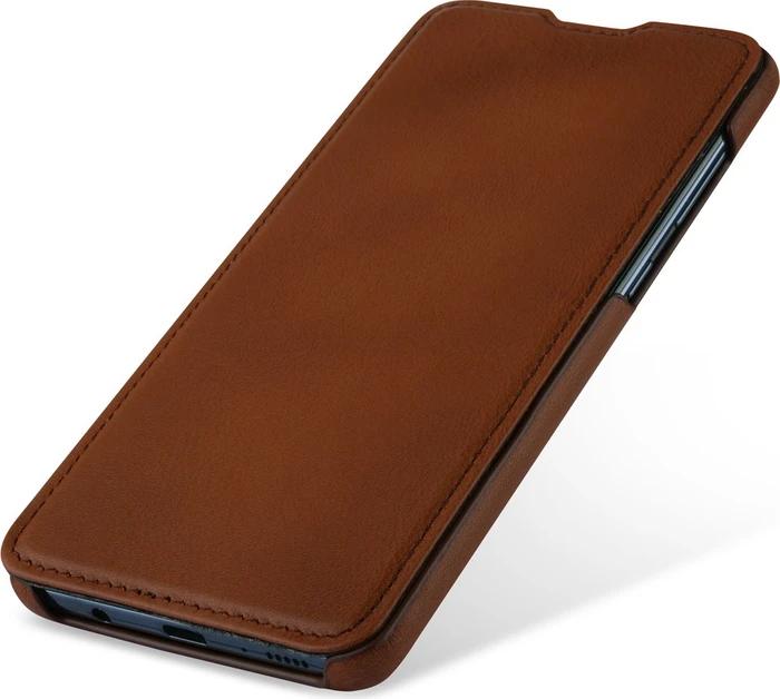 Stilgut Book Type Leather Case für Samsung Galaxy A71 braun