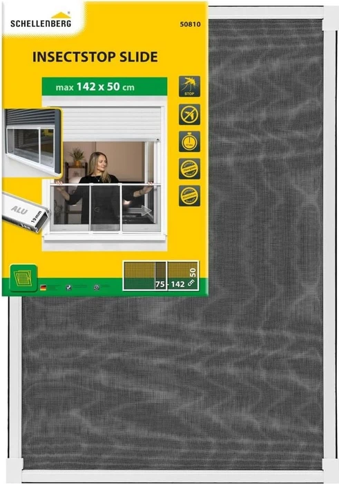 Schellenberg Fliegengitter-Schiebefenster Slide 142x50cm weiß