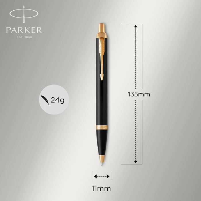 Parker IM Kugelschreiber black lacquer/gold trim, Blister