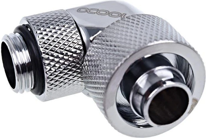 Alphacool Eiszapfen 90° Schlauchanschluss G1/4" auf 16/10mm, verchromt