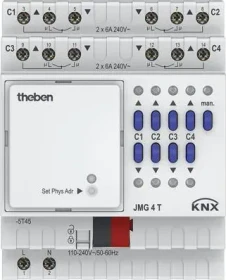 Theben JMG 4 T KNX Grundmodul MIX2 4-fach, 6A, 4TE REG, Jalousieaktor (4930250)