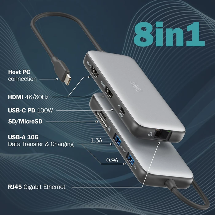 Digitus USB-C Docking Station 8-Port , USB-C 3.1 [Stecker]