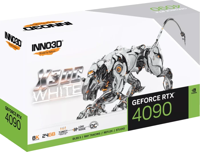INNO3D GeForce RTX 4090 X3 OC White, 24GB GDDR6X, HDMI, 3x DP