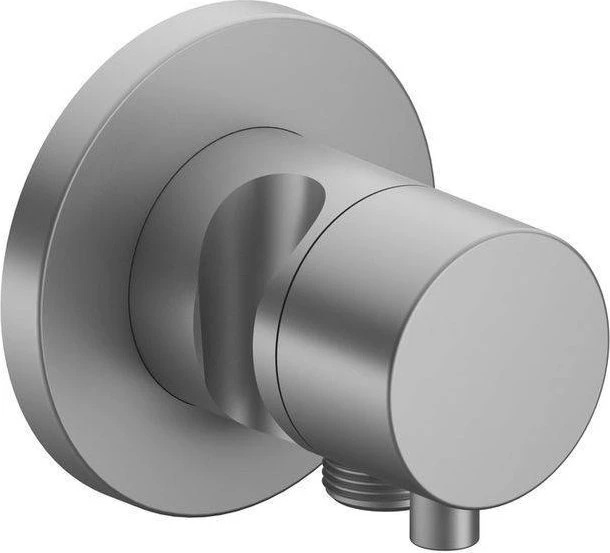Keuco IXMO 59549 Comfort 3-Wege Ab- und Umstellventil mit Schlauchanschluss und Brausehalter rund aluminium-finish