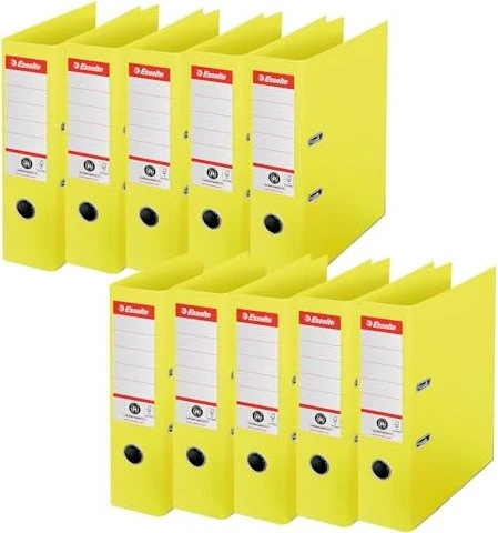 Esselte No. 1 Ordner 2-Ring Recycling, 75mm, A4, intensiv gelb, 10er-Pack