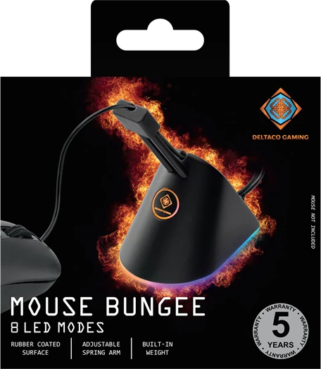 Deltaco Gaming RGB Mouse Bungee, Mauskabelhalterung, schwarz