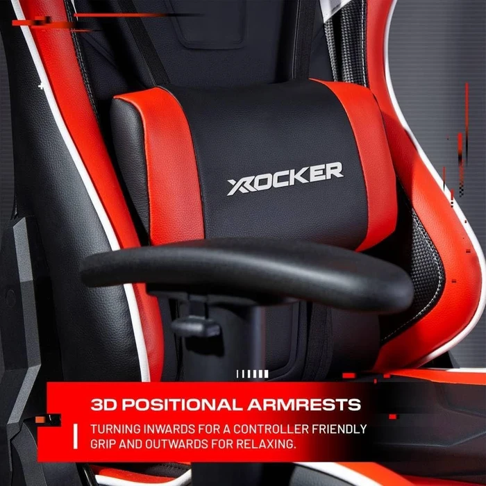 X Rocker Agility Esports Gamingstuhl, rot/schwarz