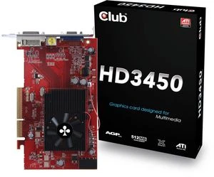 Club 3D Radeon HD 3450, 512MB DDR2, VGA, DVI, TV-out