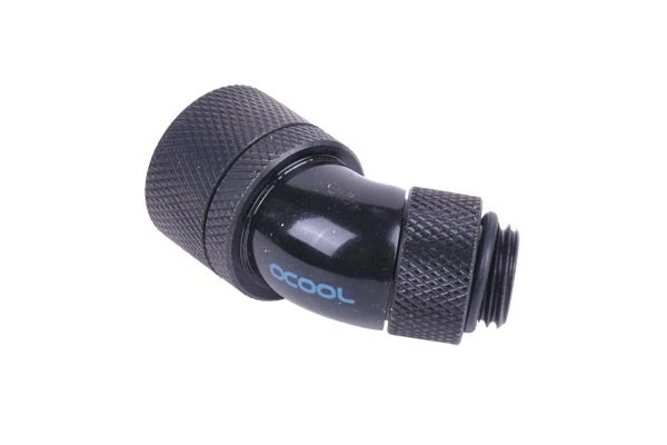 Alphacool HF Schraubanschluss 45° G1/4" AG auf 16/10 drehbar, schwarz