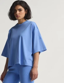 adidas ALL SZN Soft Lux Loose T-Shirt kurzarm blue fusion (Damen)