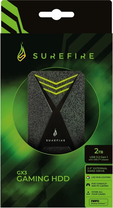 Verbatim SureFire GX3 Gaming HDD, 1TB, USB 3.0 Micro-B