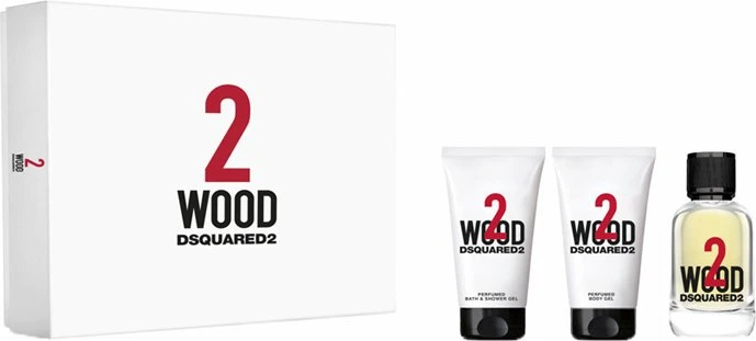 DSquared2 2 Wood EdT 50ml + Body Lotion 50ml + Duschgel 50ml Duftset
