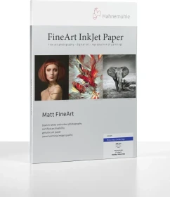 Hahnemühle Digital Matt FineArt Photo Rag Deckle Edge Fotopapier matt weiß, A3, 308g/m², 25 Blatt