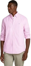 Tommy Hilfiger Regular Fit Popeline Hemd langarm classic pink/optic white (Herren)