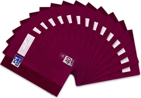 Oxford Schulheft, A4, Lineatur 40, pflaume, 16 Blatt, 15er-Pack