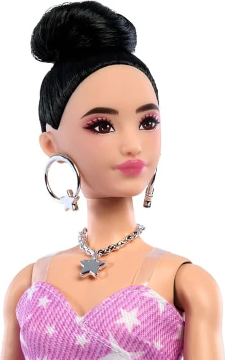 Mattel Barbie - Deluxe Style in rosa Denim-Kleid mit Sternenaufdruck