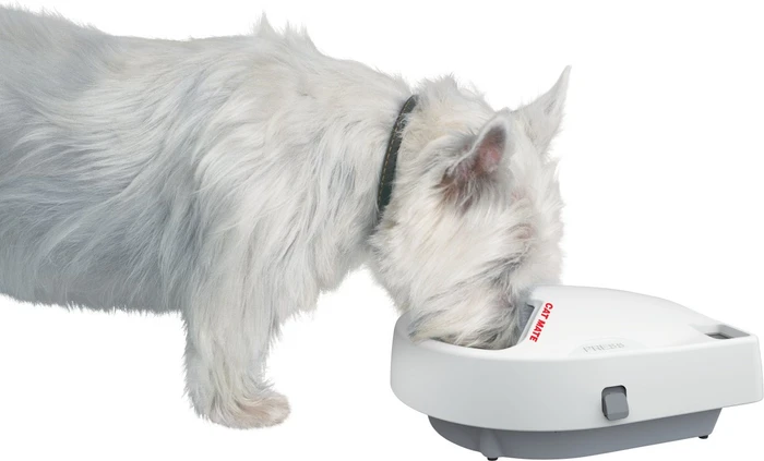 Kerbl Futterautomat Cat Mate C300, 3x 330g, Display, Timer, grau/weiß, Ø24cm