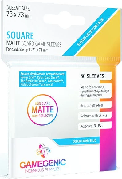 Gamegenic Matte Board Game Sleeves Blue transparent, 50 Stück