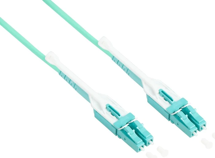Good Connections Uniboot LWL Duplex Kabel, OM3, 2x LC Stecker/2x LC Stecker, 2m, türkis